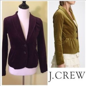 J. Crew Eden Peplum Velvet Blazer size 6